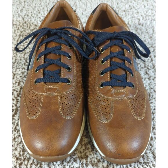 Rieker Men's Brown Leather Almond Toe Lace-Up Loafer Size EU45‎ USA 11.5 - Picture 1 of 8
